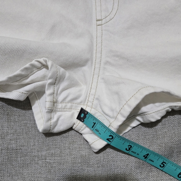 ZARA White Denim Shorts Overalls Size Medium - Picture 13 of 13